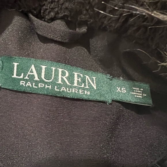 Lauren Ralph Lauren black faux fur trim hooded women’s coat size XS - Picture 5 of 8